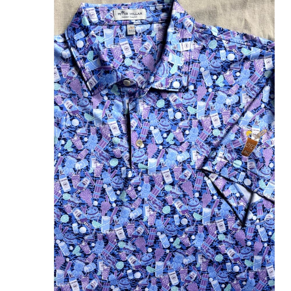 Peter Millar Summer Comfort Cocktail Bomb Performance Polo Men's Large CTC 2022